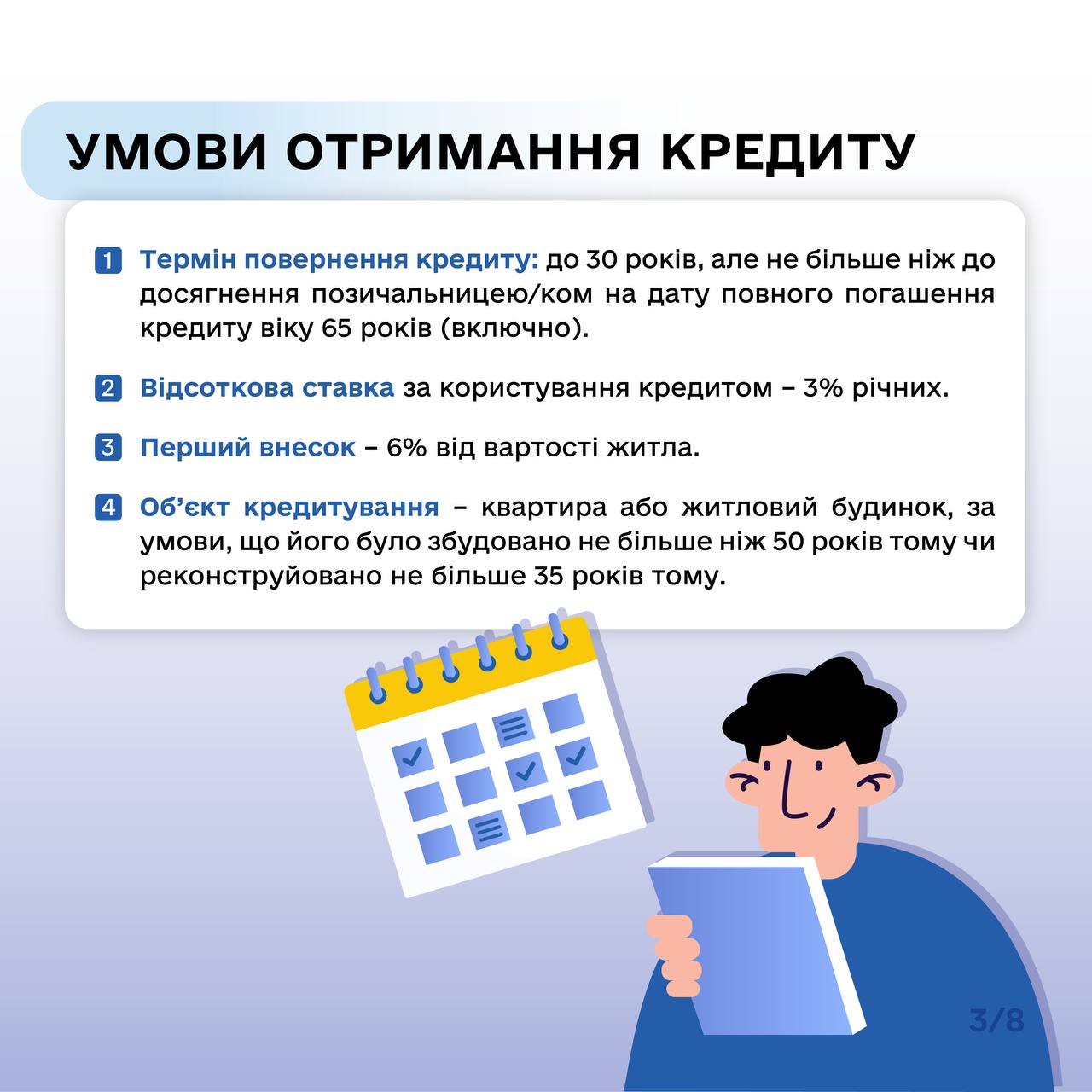 Про порядок та умови участі у проєкті в інфографіці. Зокрема, про реєстрацію на проєкт, суму кредиту, обрання переможців.