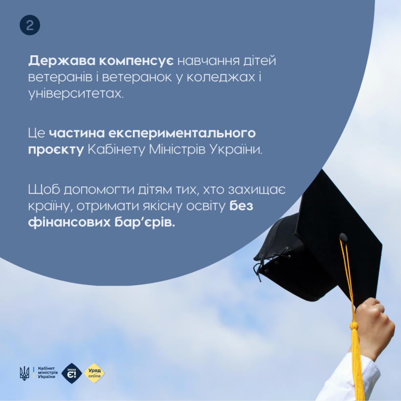 Як отримати компенсацiю за навчання дiтей ветеранів i ветеранoк?